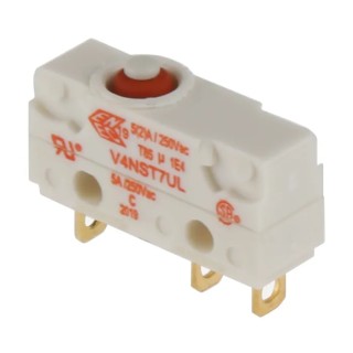 Saia-Burgess Plunger Micro Switch, Solder Terminal, 5A, 250 V ac, SPDT, IP67 V4NST7UL