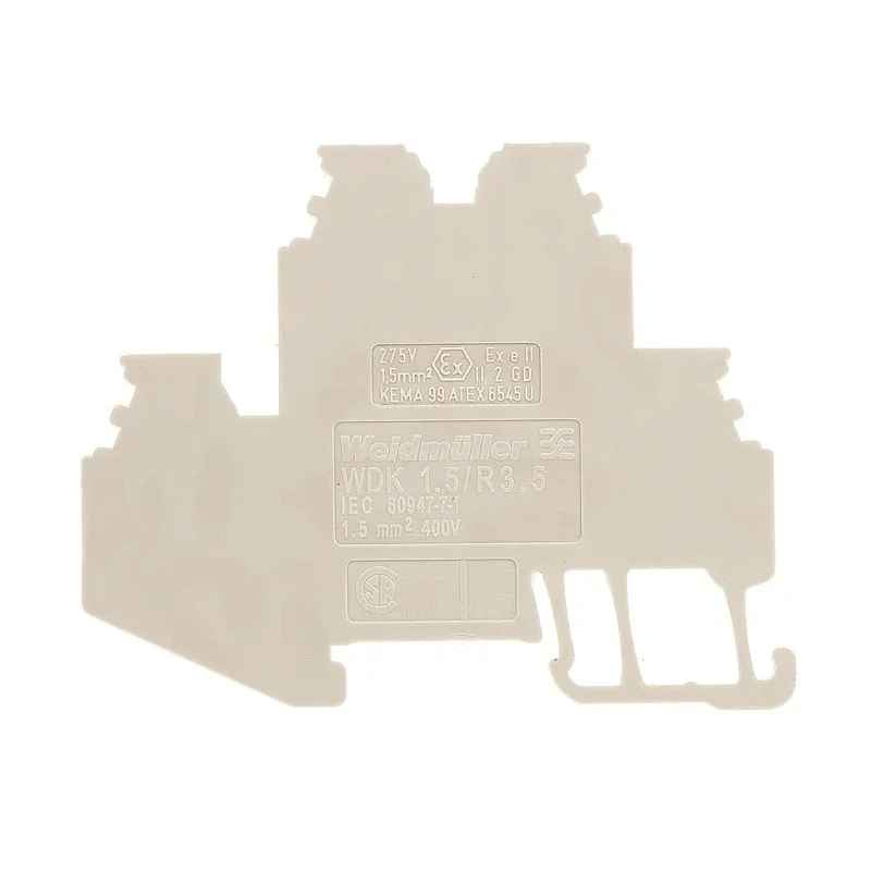 Weidmüller WDK Series DIN Rail Terminal Block Dark Beige 1.5mm² 2-Level Screw IECEx/ATEX 1753290000
