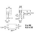 Schurter OG Clip 5x20 / 6.3x32 Tin Plated Brass PCB Fuse Clip for 6.3 x 32 mm Fuse-Link Fuse 0751.0142