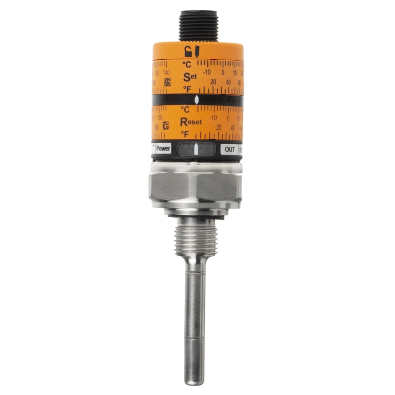 ifm electronic PT1000 RTD Sensor 6 mm Diameter, 50 mm Probe Length, 4 Wire, ±0.1 °K Accuracy TK6110