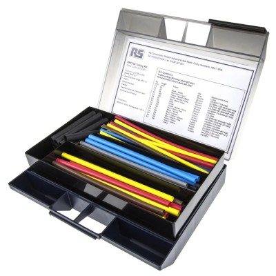 TE Connectivity Heat Shrink Tubing Black Cross Linked Polyolefin 25.4 mm Sleeve Dia. 2:1 Ratio RNF-100-COL-KIT2