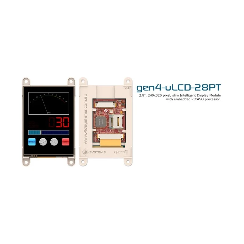 4D Systems gen4 2.8 in Arduino Compatible Display with Resistive Touch Screen 240x320 pixel 