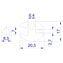 RS PRO Black Ethylene Propylene Diene Monomer D-Type Edging Strip 20.5mm Length 6mm Width 7mm Height 175-2582