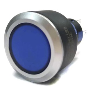 RS PRO Illuminated Push Button Switch Panel Mount DPDT Momentary Blue LED IP65 22.2 mm Cutout 250 V 3, 5A 175-8273