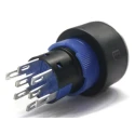 RS PRO Illuminated Push Button Switch Panel Mount DPDT Momentary Blue LED IP65 22.2 mm Cutout 250 V 3, 5A 175-8273