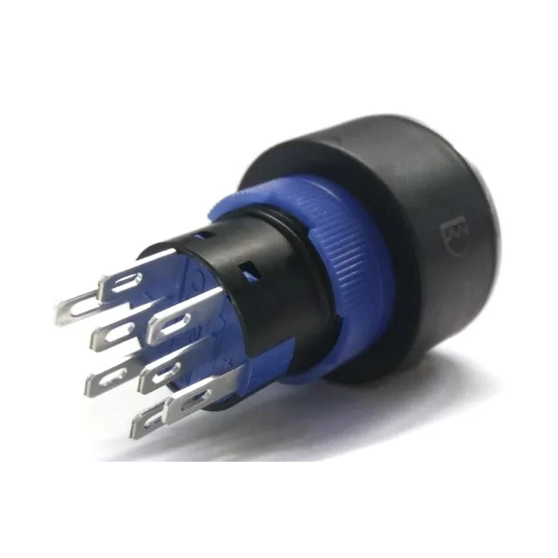 RS PRO Illuminated Push Button Switch Panel Mount DPDT Momentary Blue LED IP65 22.2 mm Cutout 250 V 3, 5A 175-8273