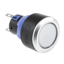 RS PRO Illuminated Momentary Push Button Switch, Panel Mount, 22.2 mm Cutout, SPDT, Yellow LED, IP65, 250 V AC 175-8296