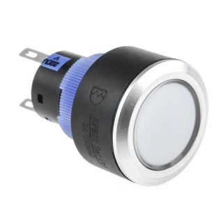 RS PRO Illuminated Momentary Push Button Switch, Panel Mount, 22.2 mm Cutout, SPDT, Yellow LED, IP65, 250 V AC 175-8296