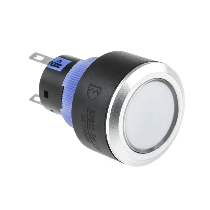 RS PRO Illuminated Momentary Push Button Switch, Panel Mount, 22.2 mm Cutout, SPDT, Yellow LED, IP65, 250 V AC 175-8296