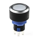 RS PRO Illuminated Momentary Push Button Switch, Panel Mount, 22.2 mm Cutout, SPDT, Yellow LED, IP65, 250 V AC 175-8296
