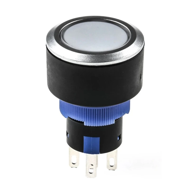 RS PRO Illuminated Momentary Push Button Switch, Panel Mount, 22.2 mm Cutout, SPDT, Yellow LED, IP65, 250 V AC 175-8296