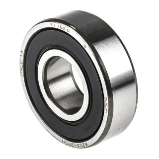 SKF Single Row Deep Groove Ball Bearing 17 mm ID, 40 mm OD, 12 mm Width, Sealed Sheet Metal Cage 6203-2RSH
