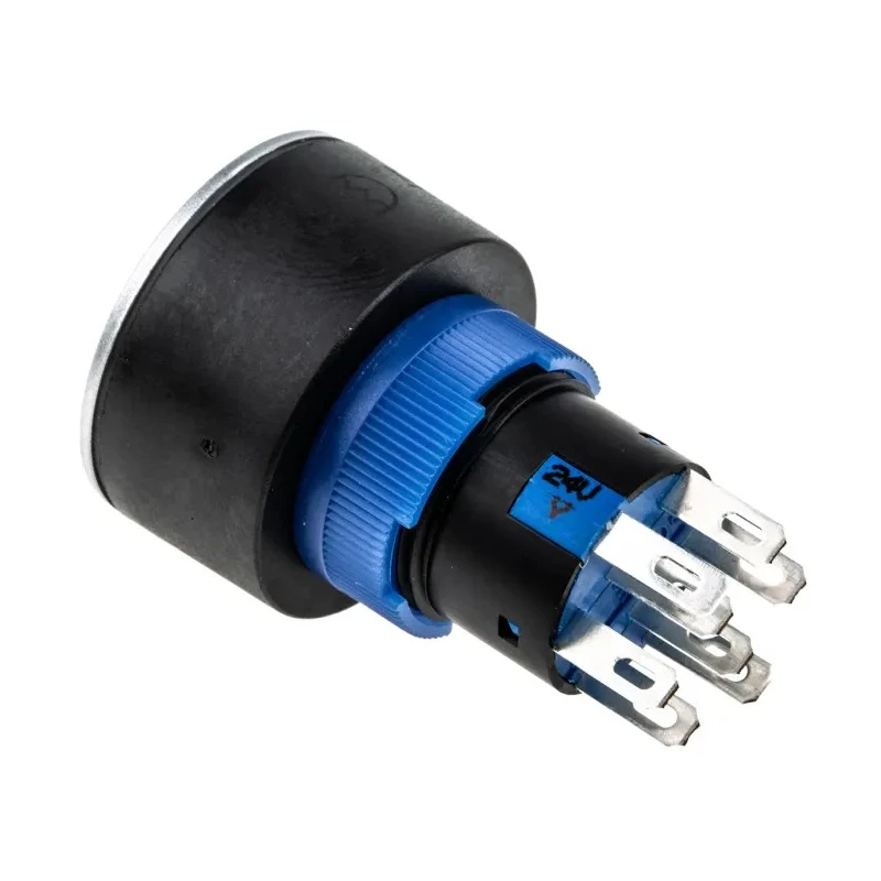 RS PRO Illuminated Push Button Switch Momentary Panel Mount DPDT Yellow LED IP65 22.2 mm Cutout 250V 175-8325