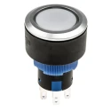 RS PRO Illuminated Push Button Switch Momentary Panel Mount DPDT Yellow LED IP65 22.2 mm Cutout 250V 175-8325