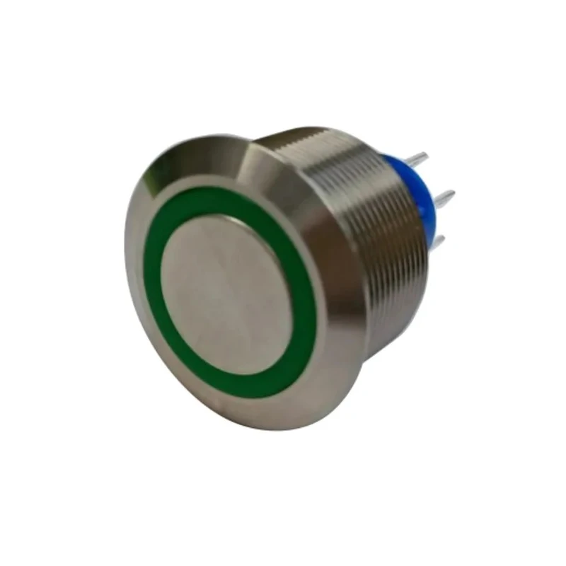 RS PRO Illuminated Momentary Push Button Switch, Panel Mount, DPDT, Green LED, IP67 Rated, 25.2 mm Cutout, 250 V AC 175-8369