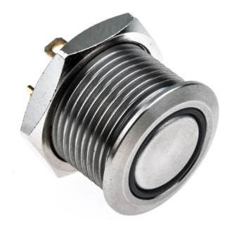 RS PRO Illuminated Momentary Push Button Switch Panel Mount 16 mm Cutout SPST Yellow LED IP67 36 V dc 175-9226