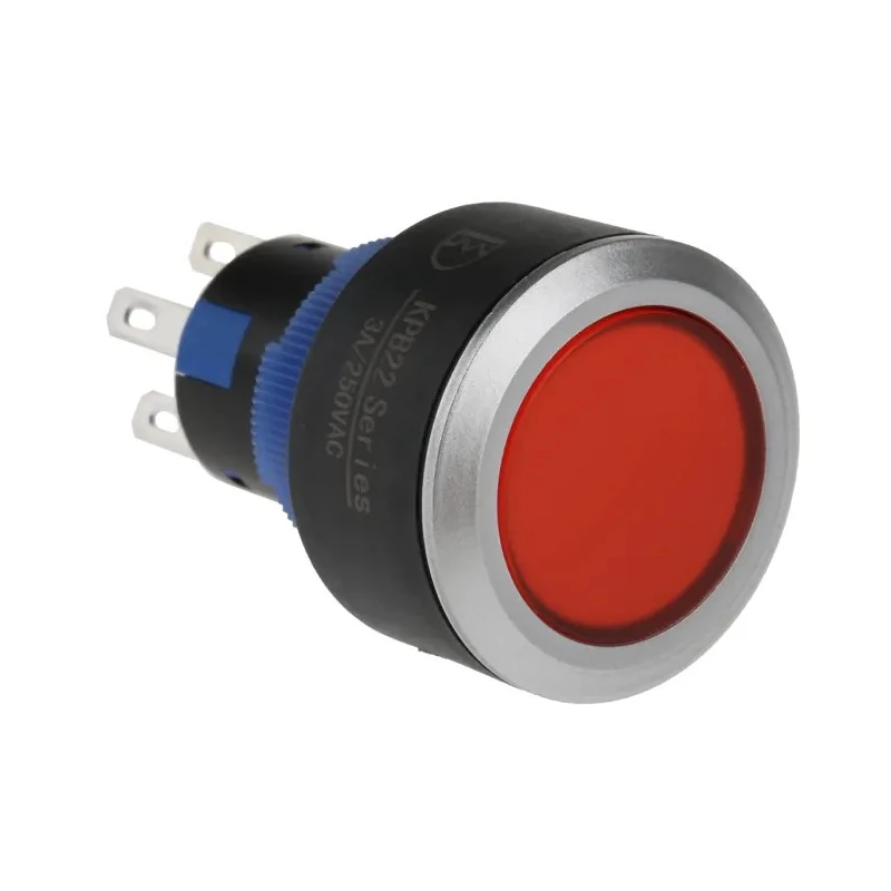 RS PRO Illuminated Momentary Push Button Switch, Panel Mount, 22.2 mm Cutout, SPDT, Red LED, IP65, 250 V AC 250-8927 175-8927