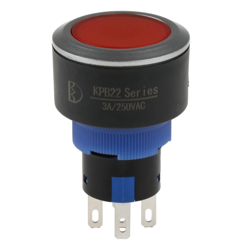 RS PRO Illuminated Momentary Push Button Switch, Panel Mount, 22.2 mm Cutout, SPDT, Red LED, IP65, 250 V AC 250-8927 175-8927