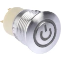 RS PRO Illuminated Push Button Switch, Latching, Panel Mount, 16 mm Cutout, SPST, Blue LED, IP67, 36 V dc 175-9293