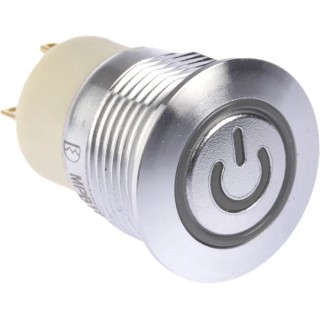RS PRO Illuminated Push Button Switch, Latching, Panel Mount, 16 mm Cutout, SPST, Blue LED, IP67, 36 V dc 175-9293
