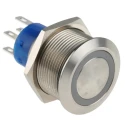 RS PRO Illuminated Momentary Push Button Switch, Panel Mount, 22.2 mm Cutout, DPDT, Blue LED, IP67, 250V AC, 250V DC 175-9235