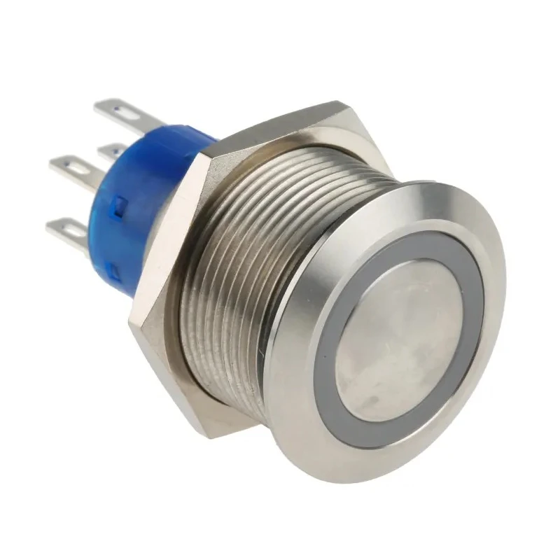 RS PRO Illuminated Momentary Push Button Switch, Panel Mount, 22.2 mm Cutout, DPDT, Blue LED, IP67, 250V AC, 250V DC 175-9235