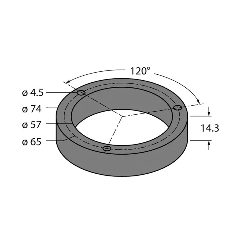 Turck Protection Ring for Inductive Encoders Ri-EQR24 Series with 74 mm Diameter and 14.3 mm Height M5-QR24
