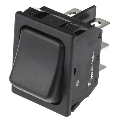 TE Connectivity DPDT On-Off-On Rocker Switch Panel Polyamide 66 Housing 16A Contact 1-1634201-0