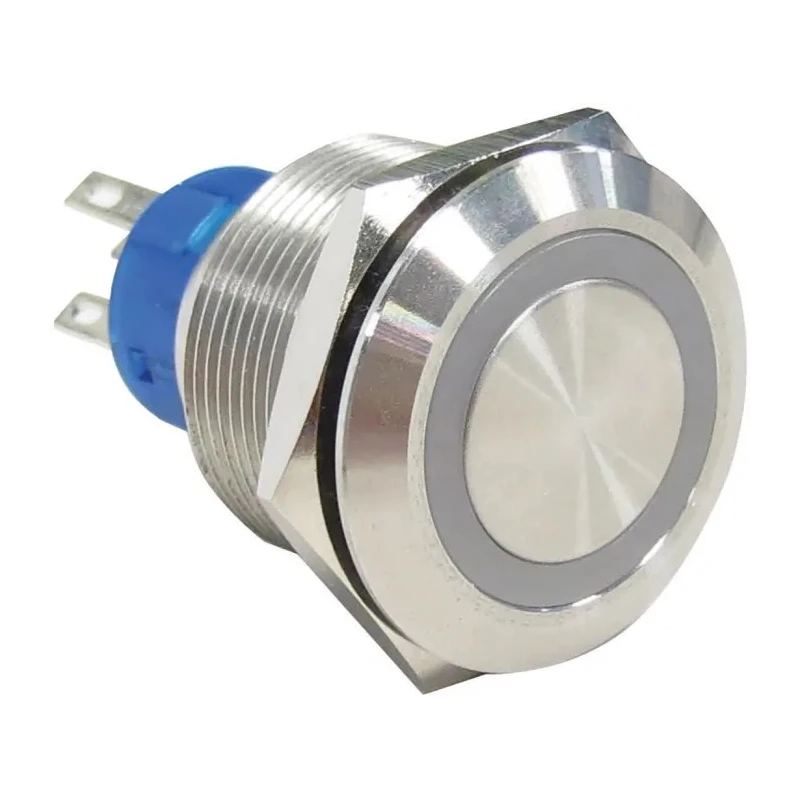 RS PRO Illuminated Momentary Push Button Switch, Panel Mount, 22.2 mm Cutout, SPDT, White LED, IP67, 250 V AC, 3-5A 175-9332