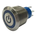 RS PRO Illuminated Latching Push Button Switch Panel Mount 22.2 mm Cutout DPDT Blue LED IP67 250 V 250 V AC 175-9276