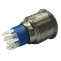RS PRO Illuminated Latching Push Button Switch Panel Mount 22.2 mm Cutout DPDT Blue LED IP67 250 V 250 V AC 175-9276