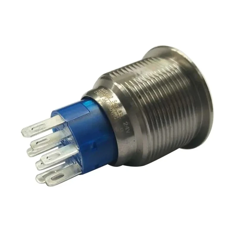 RS PRO Illuminated Latching Push Button Switch Panel Mount 22.2 mm Cutout DPDT Blue LED IP67 250 V 250 V AC 175-9276