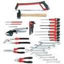 Facom 35 Piece Mechanical Tool Kit with Hammer, Hex Keys, Pliers, Punch, Riveter, Saw, Screwdriver, Spanners CM.35PB