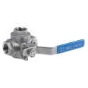 RS PRO Stainless Steel Threaded 3-Way Ball Valve L Port BSPP 3/4 in 68 bar 499-1893