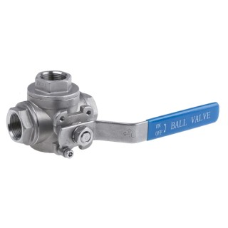 RS PRO Stainless Steel Threaded 3-Way Ball Valve L Port BSPP 3/4 in 68 bar 499-1893