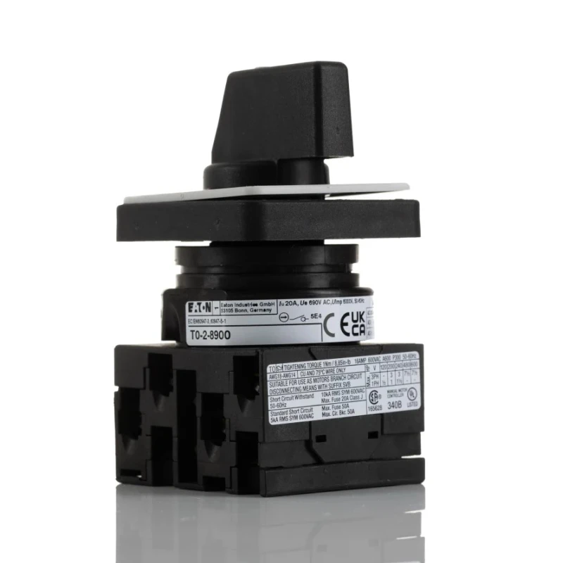 Eaton Fuse Switch Disconnector Flush Mounting 3+N-Pole 20A 690V AC IP65 T0 Series 78640548 T0-2-8900/E/EZ-P1(RS499-7201)