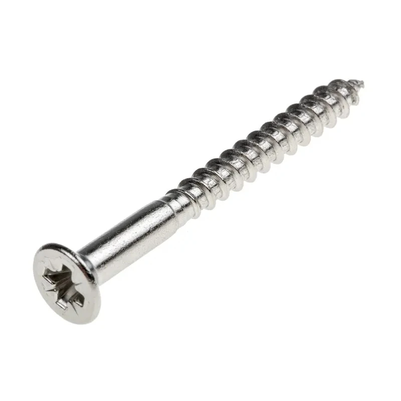 RS PRO Pozidriv Countersunk Stainless Steel Wood Screw, Plain Finish, Metric Thread, 40mm Length 483-3006