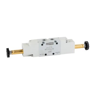 RS PRO Pneumatic Solenoid Valve 5/2 Bistable Solenoid G 1/8 Base Mount, 12 V dc, 24 V ac/dc, 110 V ac, 220 V ac 176-2125