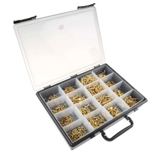 RS PRO Slot Flat Brass Wood Screw with Nickel Finish, Grade A2, DIN 96 Standard 483-3028
