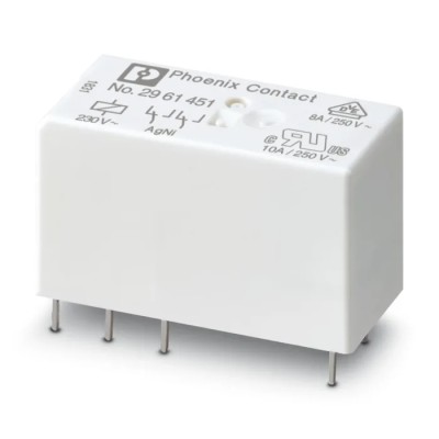 PHOENIX CONTACT DIN Rail Power Relay 230V AC Coil 8A Switching Current DPDT 2961451