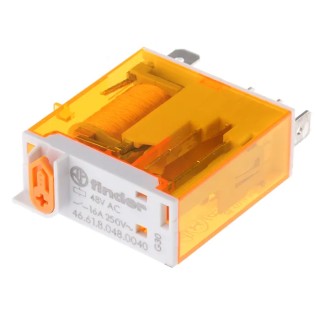 Finder Power Relay SPDT Contact Configuration 48V AC Coil, 25A Switching Current, Quick Connect Terminals 46.61.8.048.0040