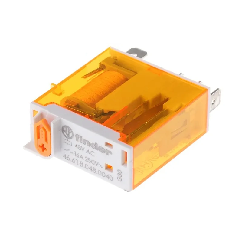 Finder Power Relay SPDT Contact Configuration 48V AC Coil, 25A Switching Current, Quick Connect Terminals 46.61.8.048.0040