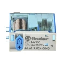 Finder Power Relay SPDT 24V DC Coil Voltage 16A Switching Current Plug-In Mounting 46.61.9.024.0040