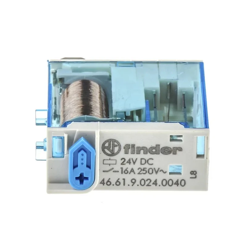 Finder Power Relay SPDT 24V DC Coil Voltage 16A Switching Current Plug-In Mounting 46.61.9.024.0040