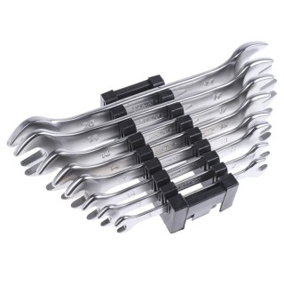 Bahco Open End Spanner Set 8 Pieces 6 x 7 To 20 x 22 mm Vanadium Extra Steel Nickel Chrome Plated 6M/8C