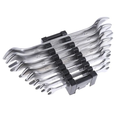 Bahco Open End Spanner Set 8 Pieces 6 x 7 To 20 x 22 mm Vanadium Extra Steel Nickel Chrome Plated 6M/8C