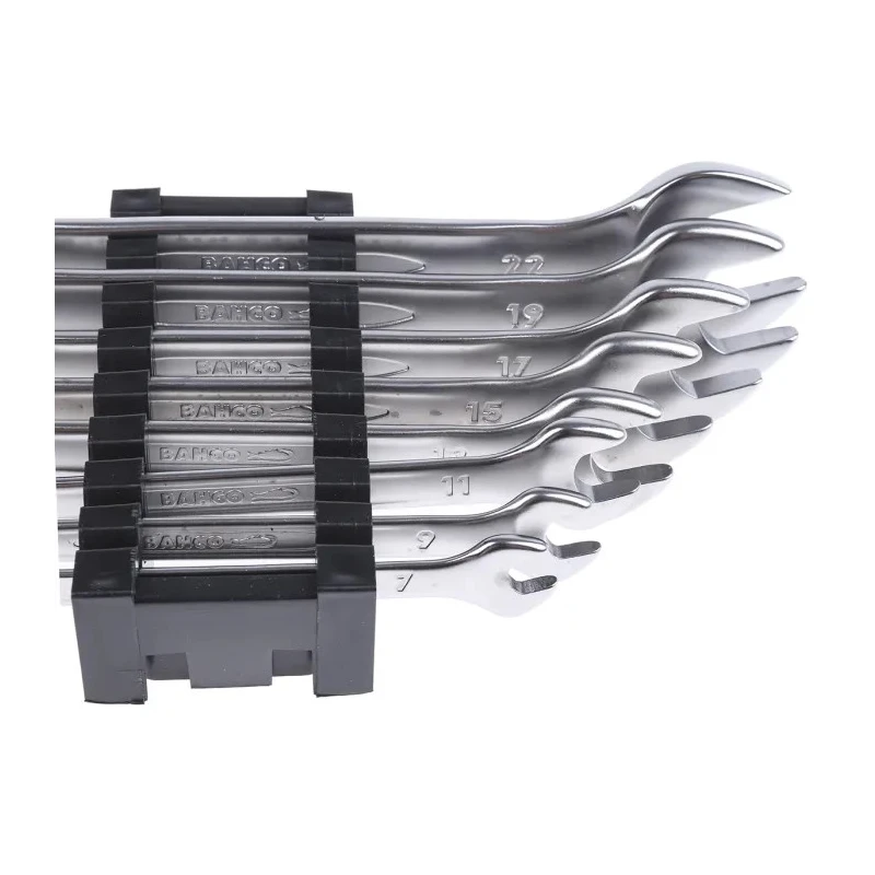 Bahco Open End Spanner Set 8 Pieces 6 x 7 To 20 x 22 mm Vanadium Extra Steel Nickel Chrome Plated 6M/8C