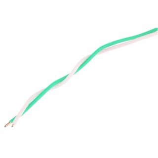 Decelect 2 Core Telephone Cable 1 x 0.5 mm Copper Conductor Stranded Polyvinyl Chloride Jacket White Green Sheath SPE191370
