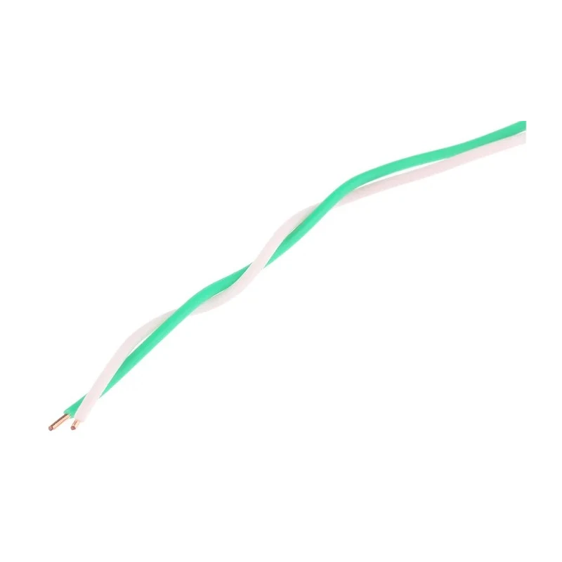 Decelect 2 Core Telephone Cable 1 x 0.5 mm Copper Conductor Stranded Polyvinyl Chloride Jacket White Green Sheath SPE191370
