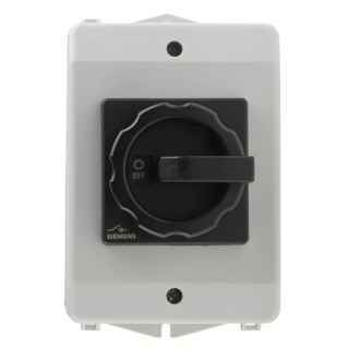 Siemens 3-Pole Fixed Isolator Switch IP65, 16A, 8 kW, 690V AC, Rotary Dial Actuator